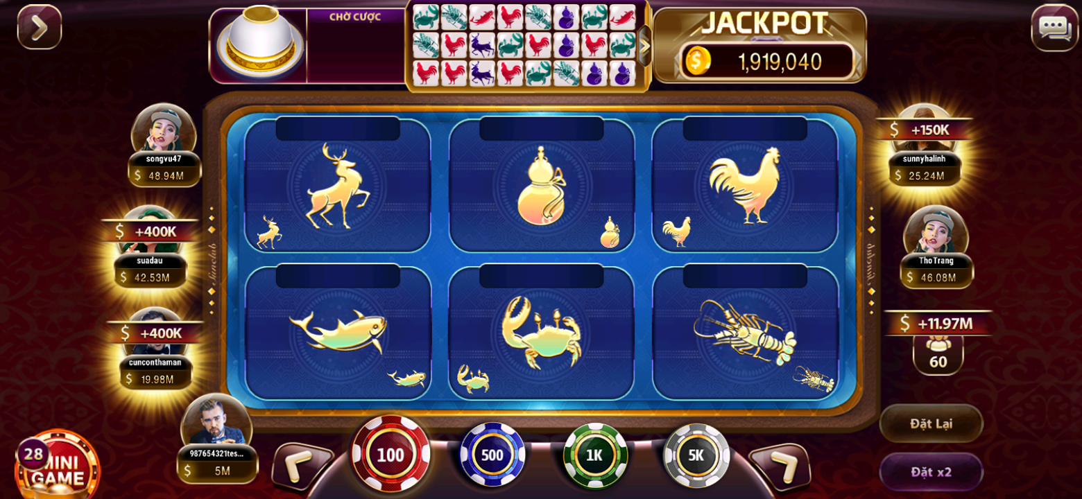 Ảnh chụp màn hình giao diện trò chơi slot trên ứng dụng pgslotpeh888